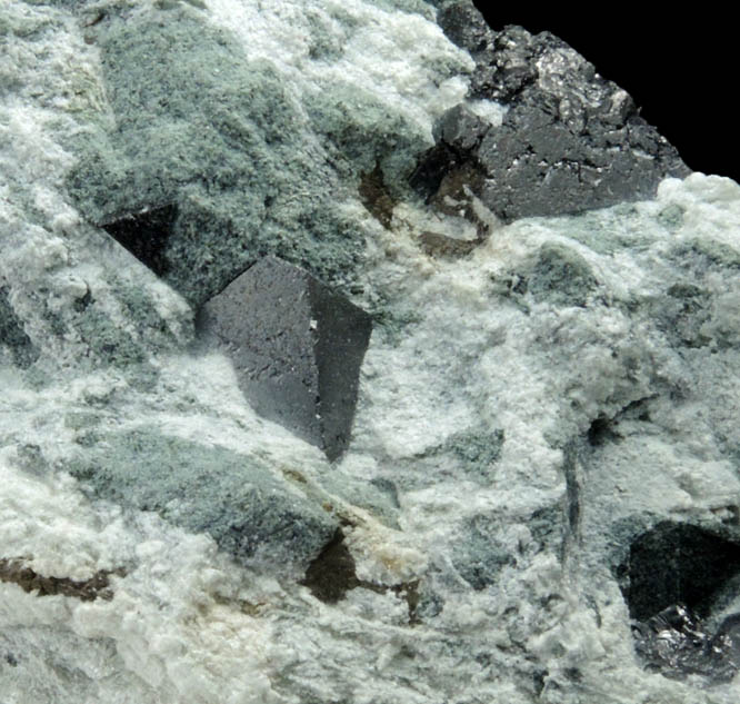 Magnetite in Talc from Chester Talc Mining District, Windsor County, Vermont