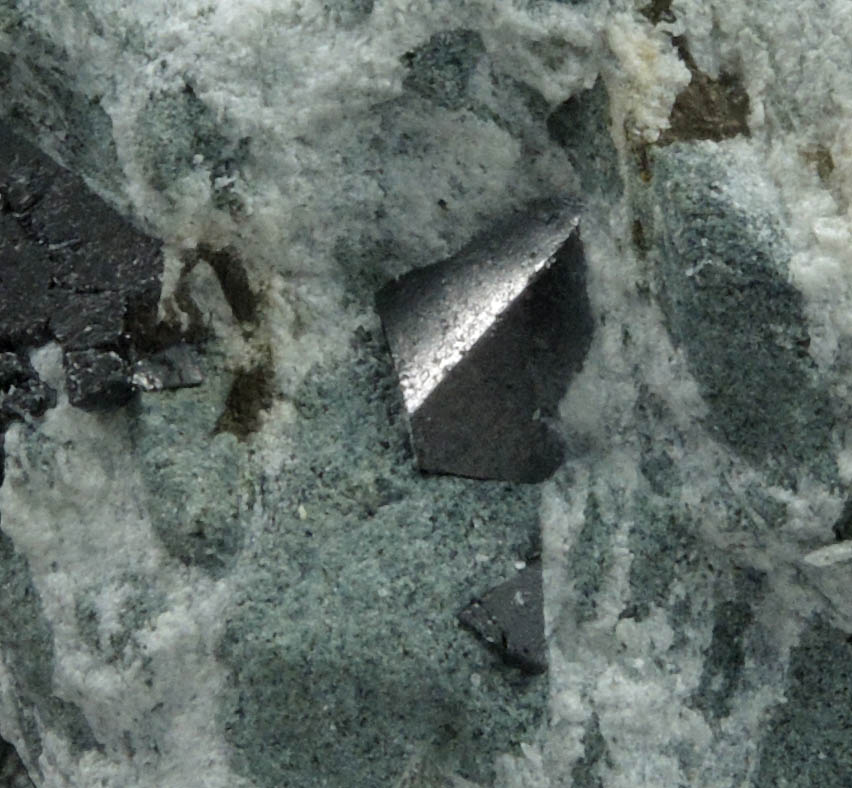 Magnetite in Talc from Chester Talc Mining District, Windsor County, Vermont