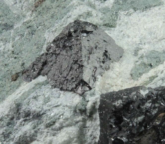 Magnetite in Talc from Chester Talc Mining District, Windsor County, Vermont