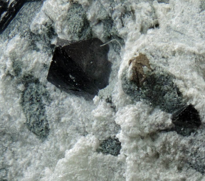 Magnetite in Talc from Chester Talc Mining District, Windsor County, Vermont