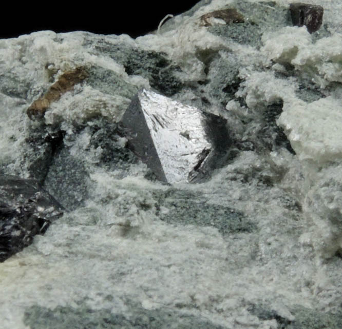 Magnetite in Talc from Chester Talc Mining District, Windsor County, Vermont