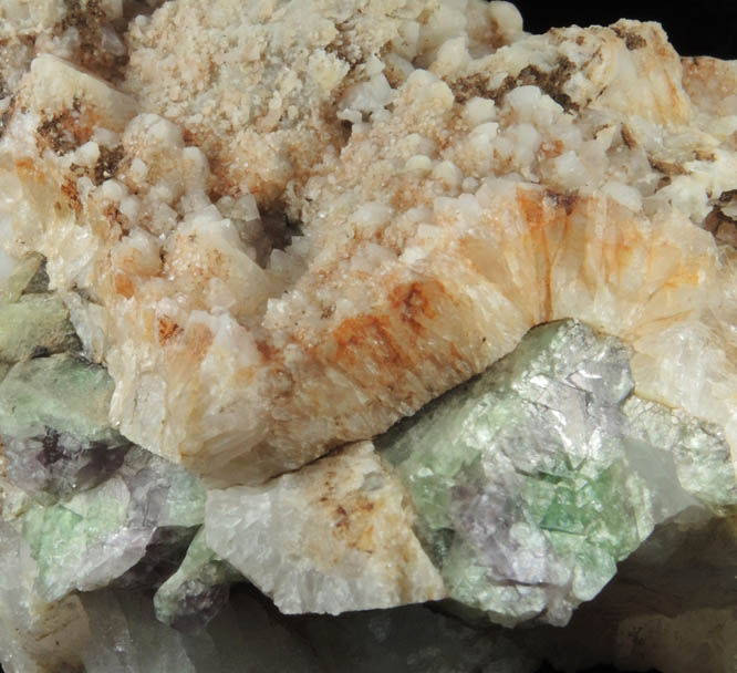 Quartz over Fluorite over Quartz from Slope Mountain, Chatham, Carroll County, New Hampshire