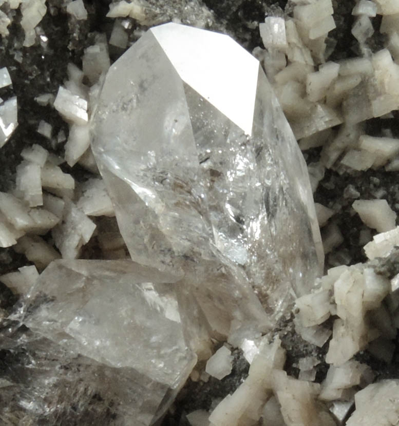 Quartz var. Herkimer Diamond with Dolomite from Eastern Rock Products Quarry (Benchmark Quarry), St. Johnsville, Montgomery County, New York