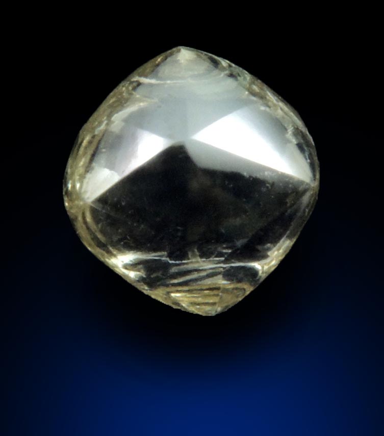 Diamond (1 carat yellow cuttable gem-grade tetrahexahedral crystal) from Williamson Mine, Mwadui, Tanzania