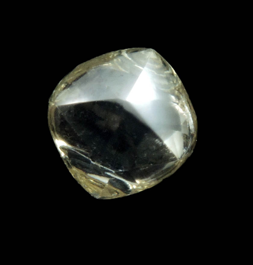 Diamond (1 carat yellow cuttable gem-grade tetrahexahedral crystal) from Williamson Mine, Mwadui, Tanzania