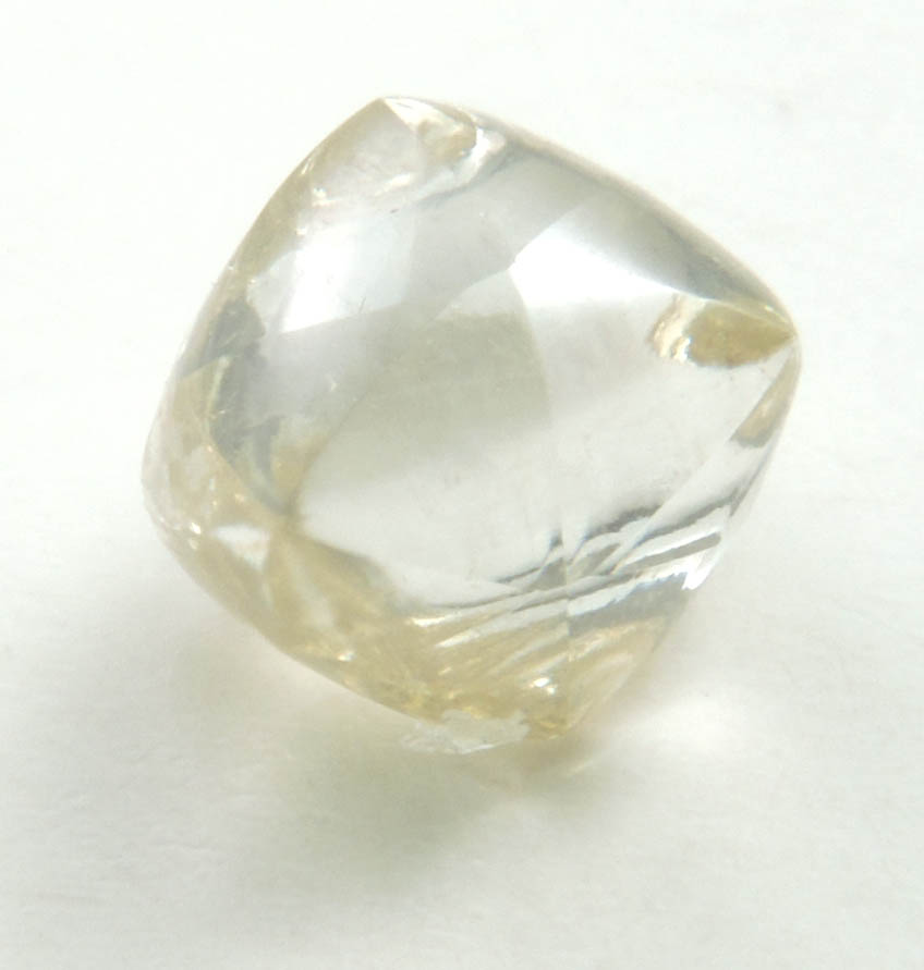 Diamond (1 carat yellow cuttable gem-grade tetrahexahedral crystal) from Williamson Mine, Mwadui, Tanzania