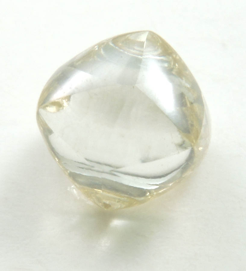 Diamond (1 carat yellow cuttable gem-grade tetrahexahedral crystal) from Williamson Mine, Mwadui, Tanzania