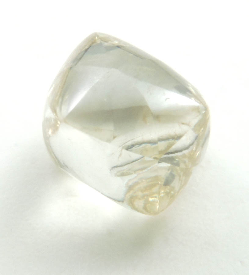 Diamond (1 carat yellow cuttable gem-grade tetrahexahedral crystal) from Williamson Mine, Mwadui, Tanzania