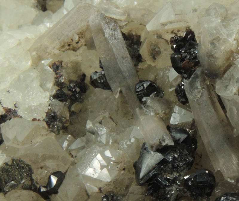 Quartz, Calcite, Sphalerite from West Cumberland Iron Mining District, Cumbria, England