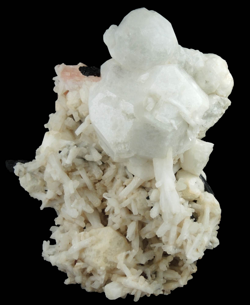 Analcime with Natrolite, Serandite, Aegirine from Poudrette Quarry, Mont Saint-Hilaire, Qubec, Canada