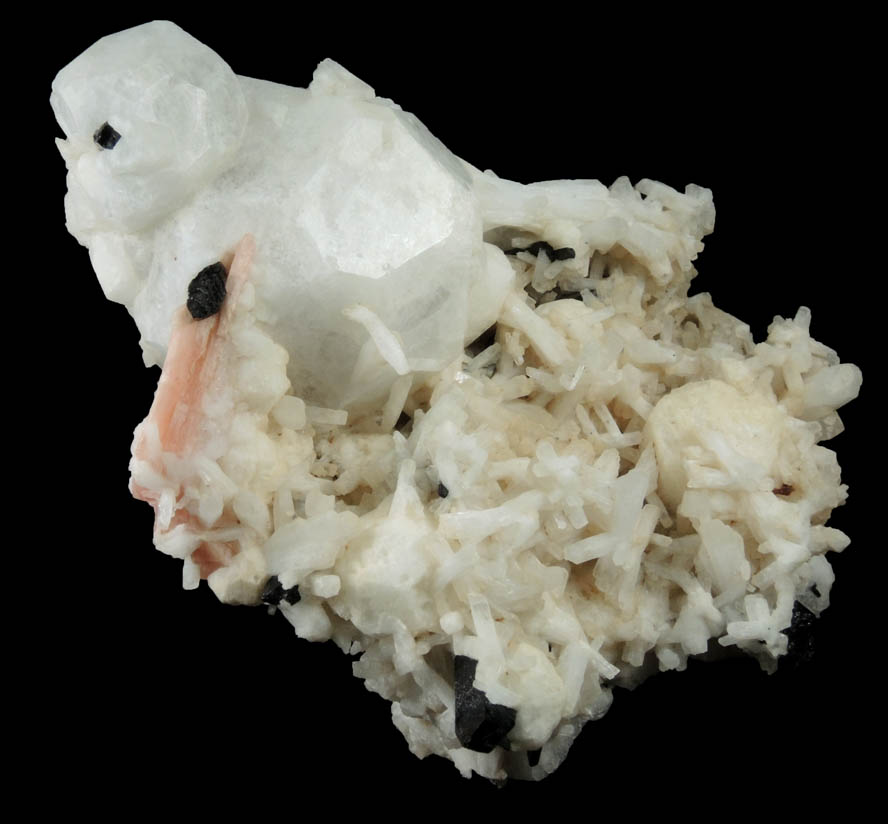 Analcime with Natrolite, Serandite, Aegirine from Poudrette Quarry, Mont Saint-Hilaire, Qubec, Canada