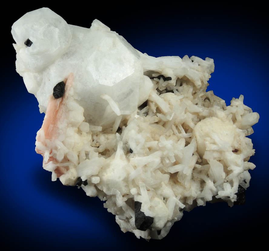 Analcime with Natrolite, Serandite, Aegirine from Poudrette Quarry, Mont Saint-Hilaire, Qubec, Canada