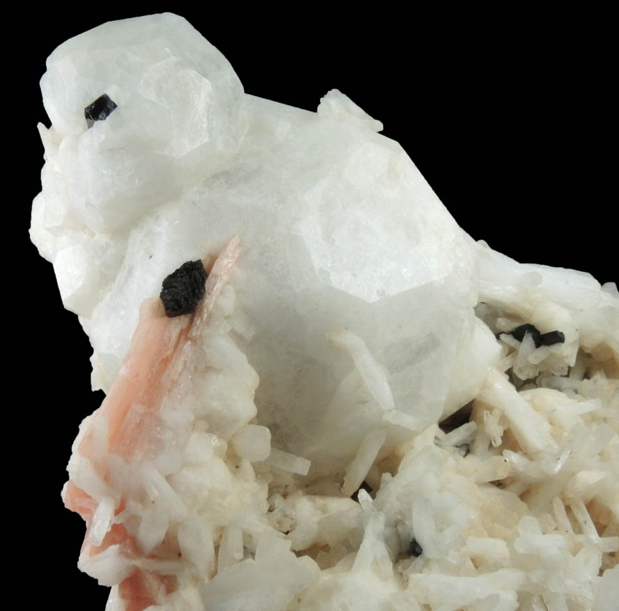 Analcime with Natrolite, Serandite, Aegirine from Poudrette Quarry, Mont Saint-Hilaire, Qubec, Canada