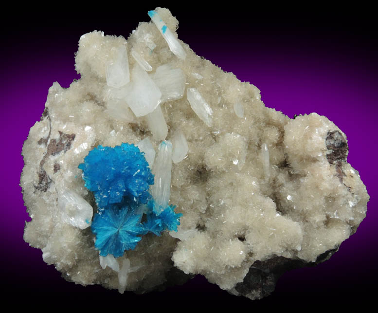 Cavansite on Stilbite from Wagholi Quarry, Maharashtra, India