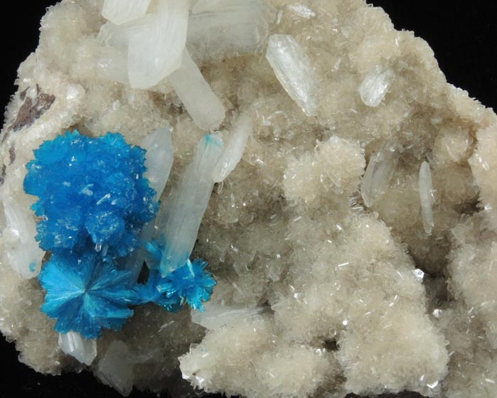 Cavansite on Stilbite from Wagholi Quarry, Maharashtra, India