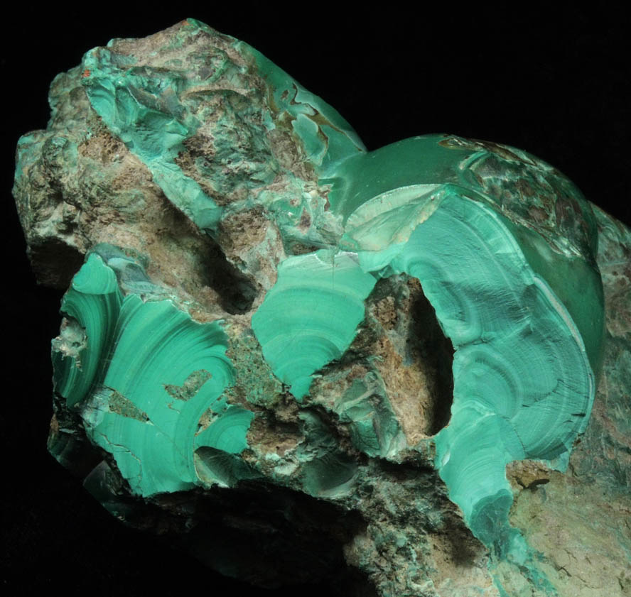 Malachite from Cornwall Iron Mines, Cornwall, Lebanon County, Pennsylvania
