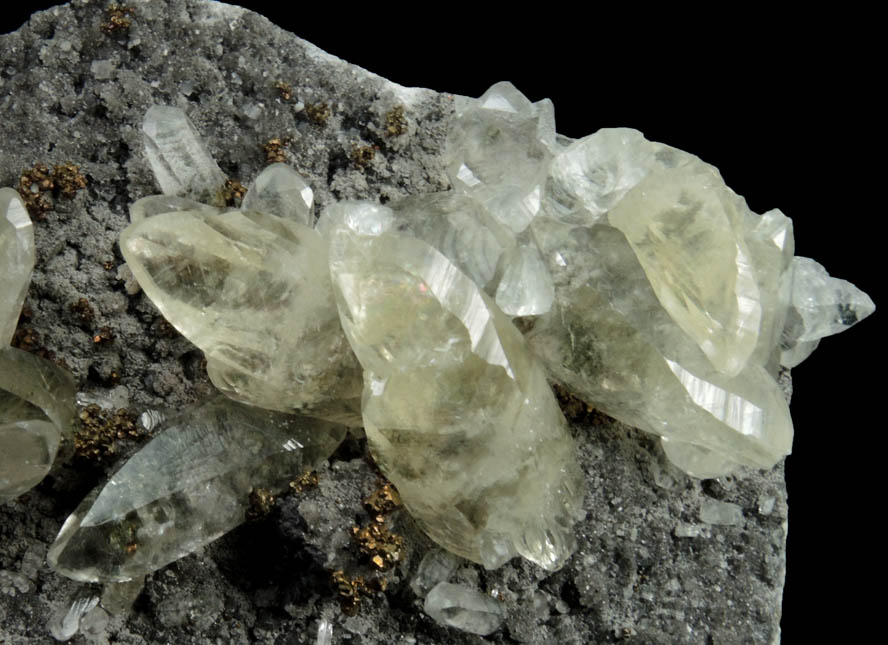 Calcite with Chalcopyrite on Dolomite from Sweetwater Mine, Viburnum Trend, Reynolds County, Missouri