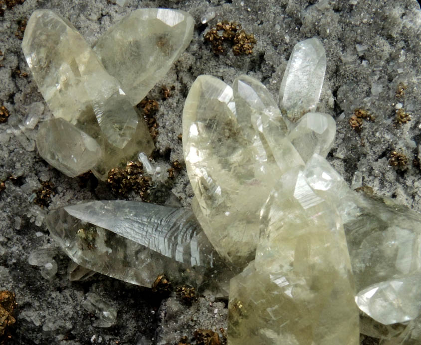 Calcite with Chalcopyrite on Dolomite from Sweetwater Mine, Viburnum Trend, Reynolds County, Missouri