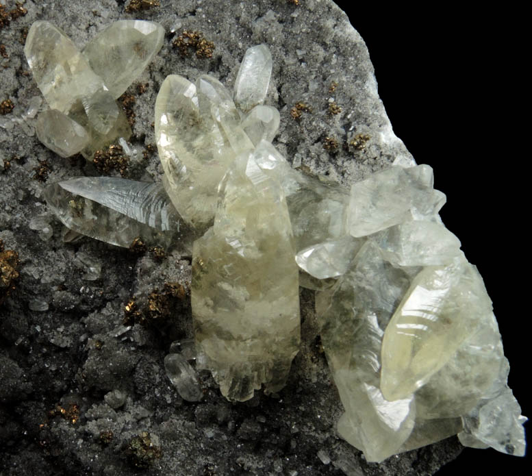 Calcite with Chalcopyrite on Dolomite from Sweetwater Mine, Viburnum Trend, Reynolds County, Missouri