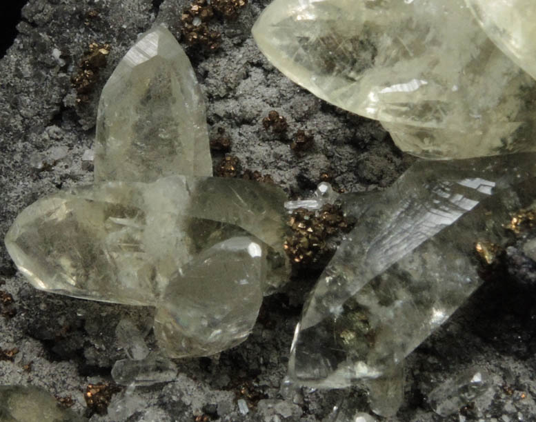 Calcite with Chalcopyrite on Dolomite from Sweetwater Mine, Viburnum Trend, Reynolds County, Missouri