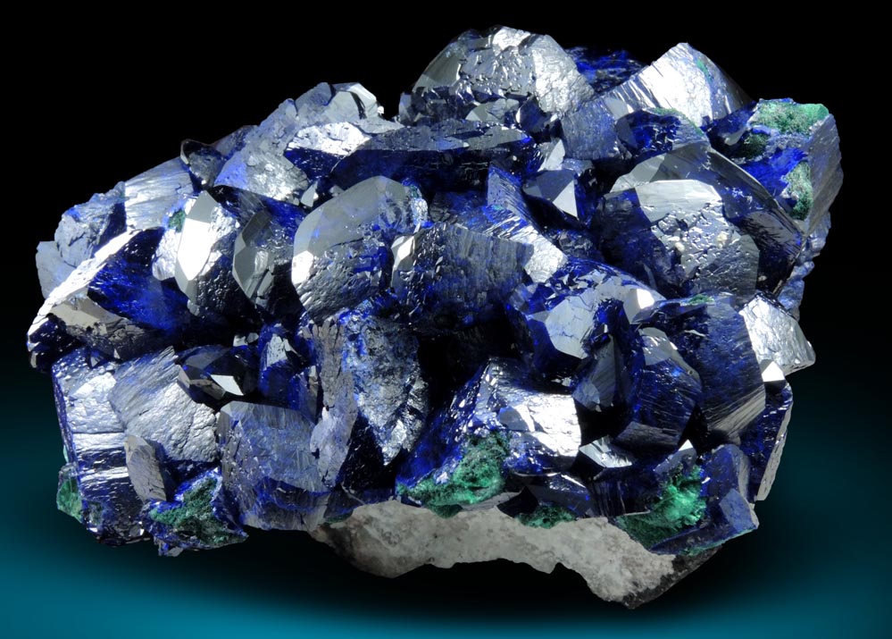 Azurite partially altered to Malachite from Milpillas Mine, Cuitaca, Sonora, Mexico