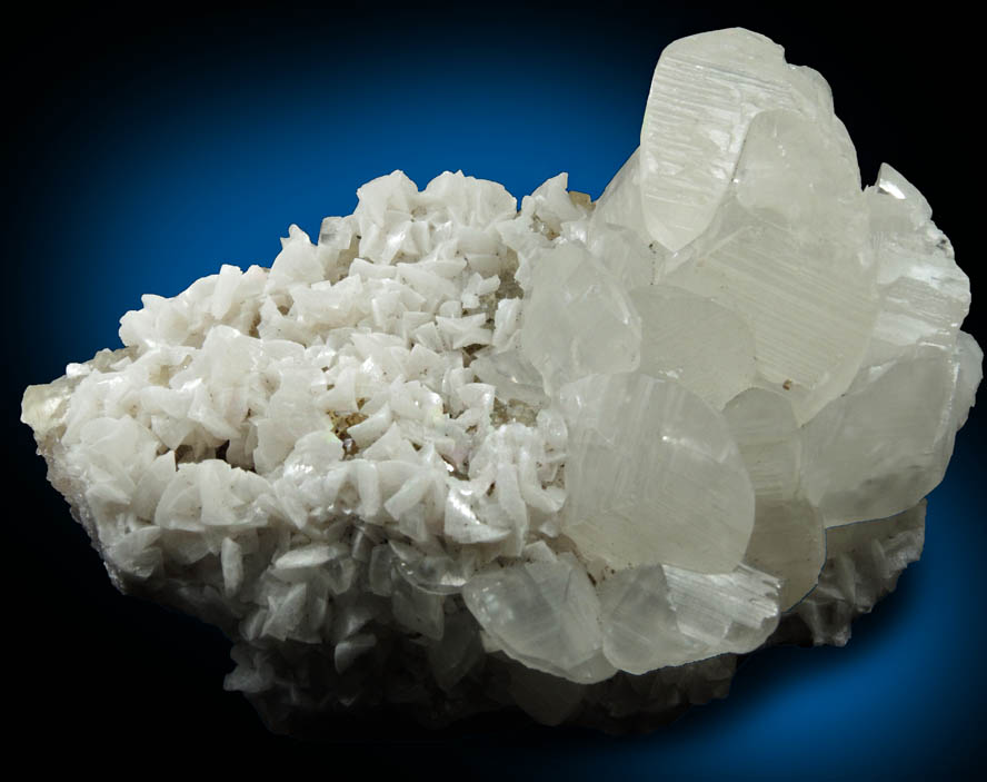 Calcite and Dolomite over Fluorite from Minas de Villabona, Asturias, Spain