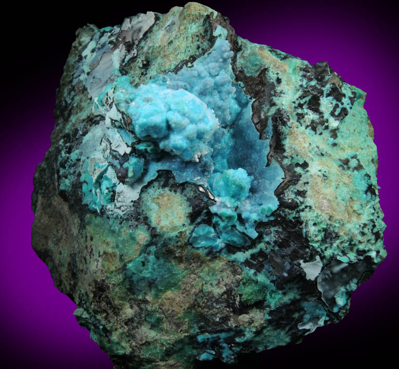 Chrysocolla pseudomorphs after Cumengite and Boleite from Boleo District, near Santa Rosala, Baja California Sur, Mexico (Type Locality for Cumengite and Boleite)