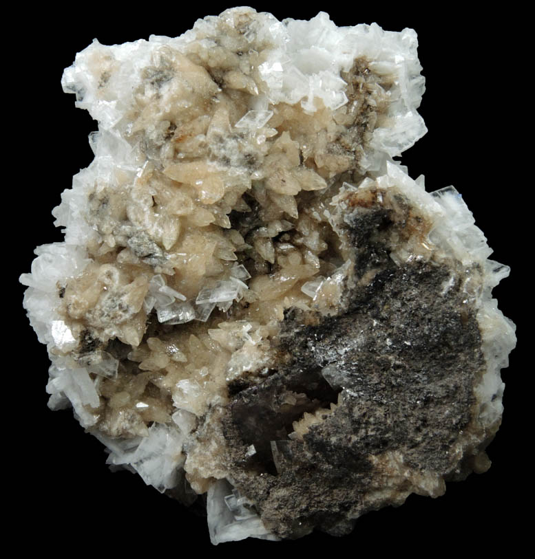 Barite on Calcite from Minerva #1 Mine, Cave-in-Rock District, Hardin County, Illinois