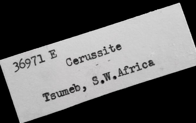 Cerussite twinned crystals from Tsumeb Mine, Otavi-Bergland District, Oshikoto, Namibia
