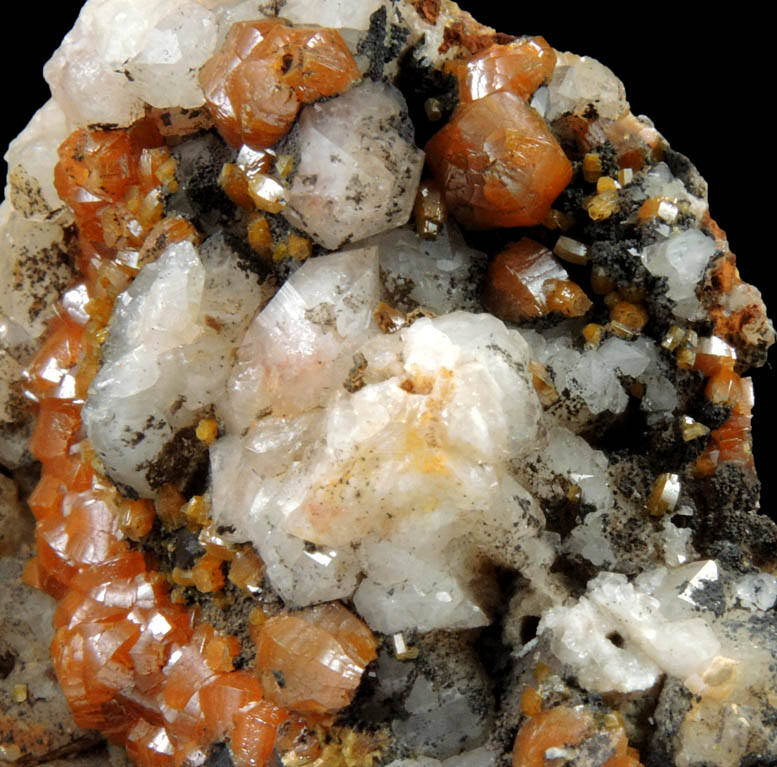 Mimetite var. Campylite on Quartz from Drygill Mine, Caldbeck Fells, Cumbria, England