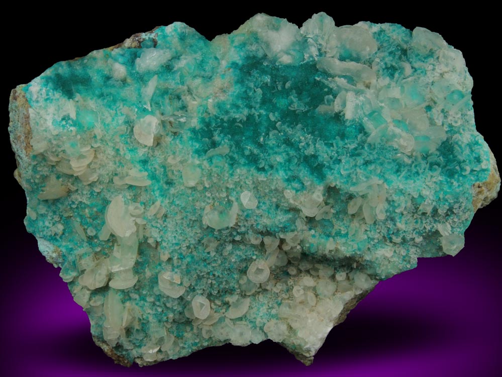 Dioptase with scepter-shaped Calcite from Christmas Mine, Banner District, Gila County, Arizona