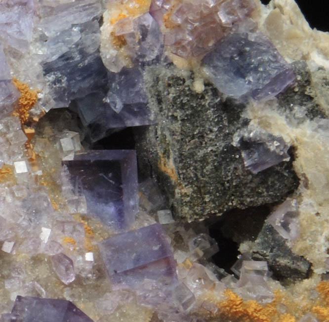 Fluorite, Galena, Anglesite, Quartz from Hansonburg District, 8.5 km south of Bingham, Socorro County, New Mexico