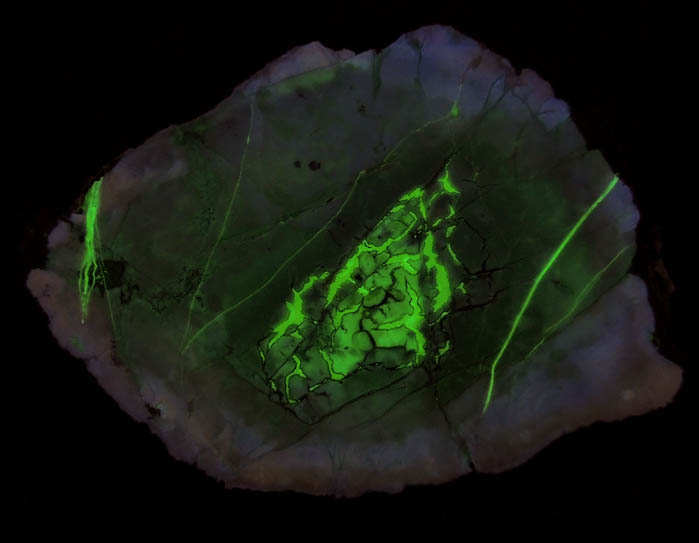 Opalized Fluorite var. Tiffany Stone (1 of 3 from same nodule) from Brush Wellman Mine, Spor Mountain, Thomas Range, Juab County, Utah