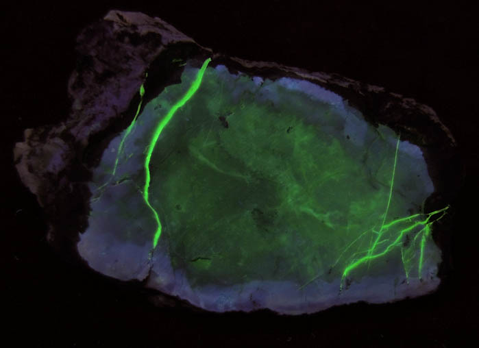 Opalized Fluorite var. Tiffany Stone (2 of 3 from same nodule) from Brush Wellman Mine, Spor Mountain, Thomas Range, Juab County, Utah