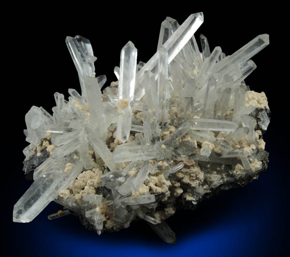 Quartz on Sphalerite with Calcite from Huaron District, Cerro de Pasco Province, Pasco Department, Peru