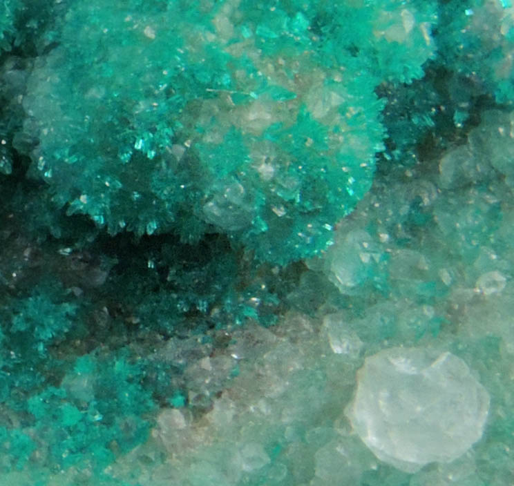 Dioptase on Calcite from Christmas Mine, Banner District, Gila County, Arizona