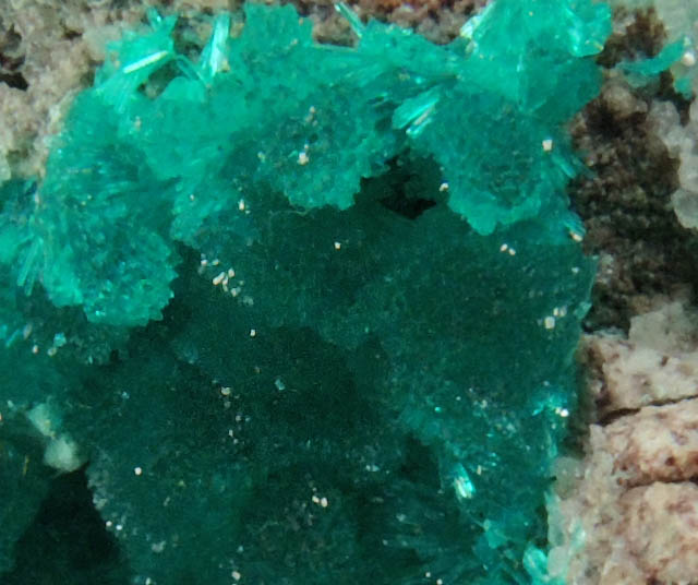 Dioptase with minor Calcite from Christmas Mine, Banner District, Gila County, Arizona