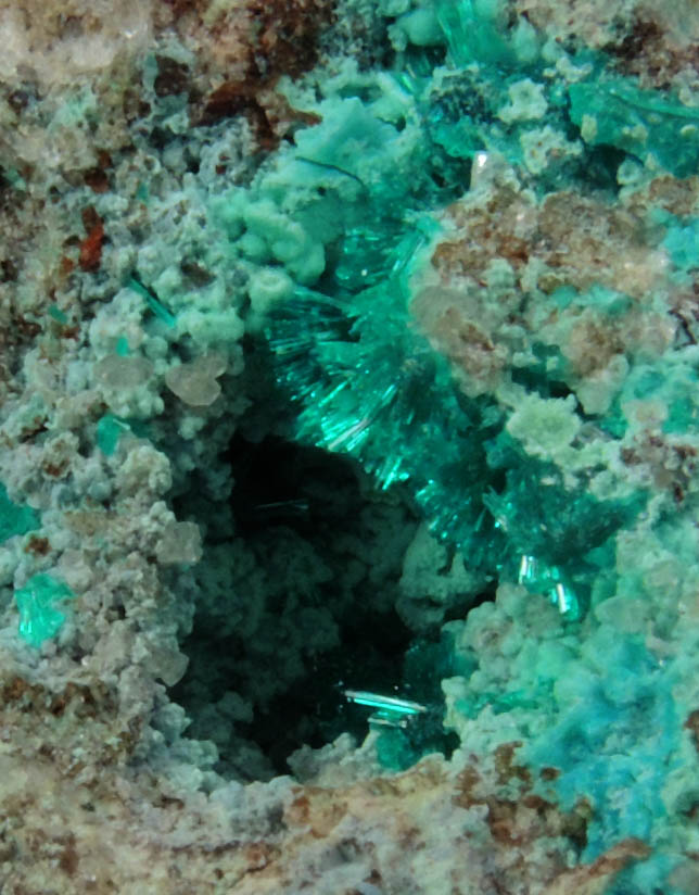 Dioptase with minor Calcite from Christmas Mine, Banner District, Gila County, Arizona