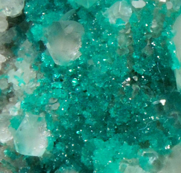 Dioptase on Calcite from Christmas Mine, Banner District, Gila County, Arizona