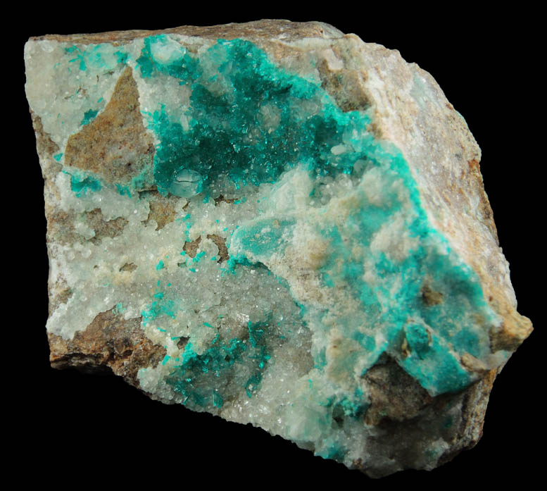 Dioptase on Calcite from Christmas Mine, Banner District, Gila County, Arizona