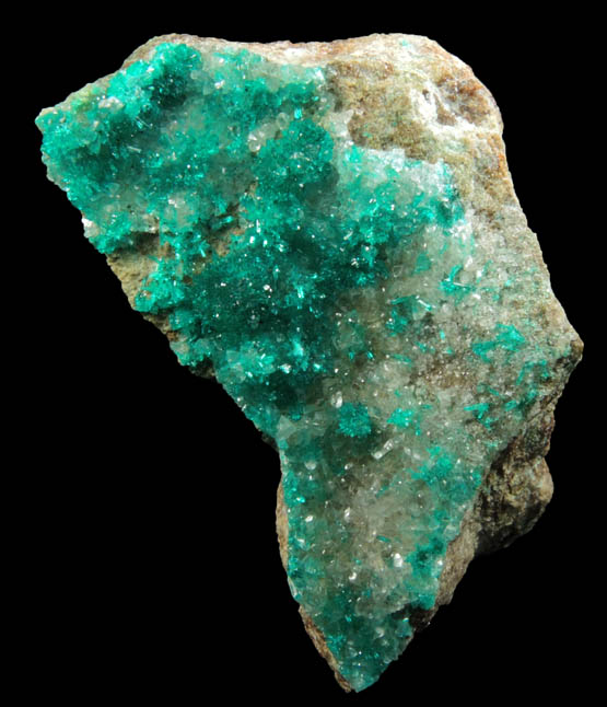 Dioptase on Calcite from Christmas Mine, Banner District, Gila County, Arizona