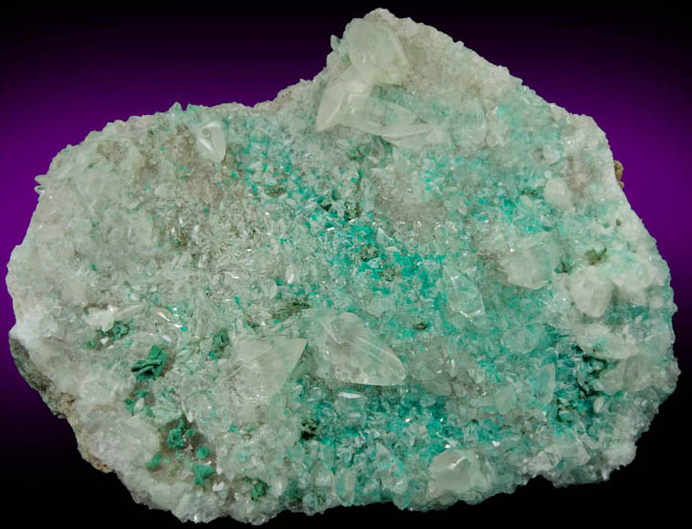 Dioptase on Calcite from Christmas Mine, Banner District, Gila County, Arizona