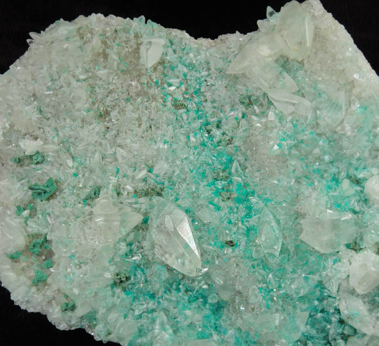 Dioptase on Calcite from Christmas Mine, Banner District, Gila County, Arizona