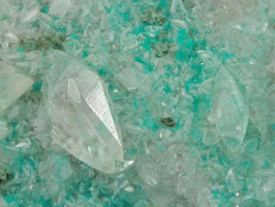 Dioptase on Calcite from Christmas Mine, Banner District, Gila County, Arizona