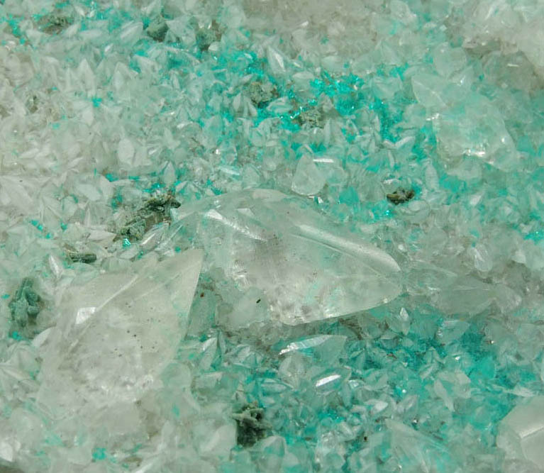 Dioptase on Calcite from Christmas Mine, Banner District, Gila County, Arizona