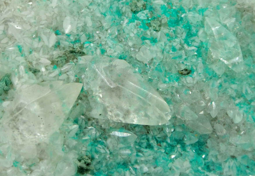 Dioptase on Calcite from Christmas Mine, Banner District, Gila County, Arizona