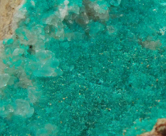 Dioptase over Calcite from Christmas Mine, Banner District, Gila County, Arizona