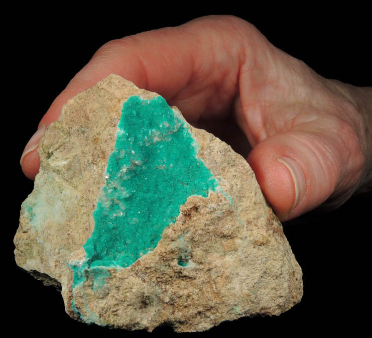 Dioptase over Calcite from Christmas Mine, Banner District, Gila County, Arizona