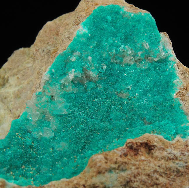 Dioptase over Calcite from Christmas Mine, Banner District, Gila County, Arizona