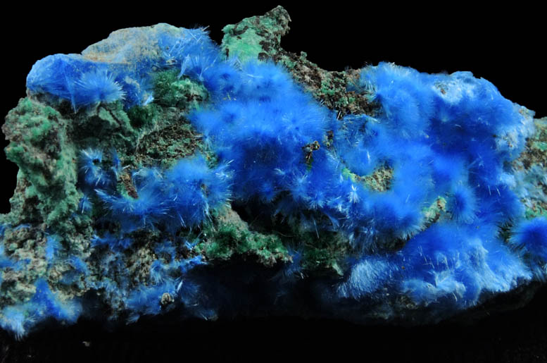 Cyanotrichite and Malachite from Maid of Sunshine Mine, Courtland-Gleeson District, Cochise County, Arizona